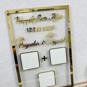 Golden Acrylic Wedding Memory Frame