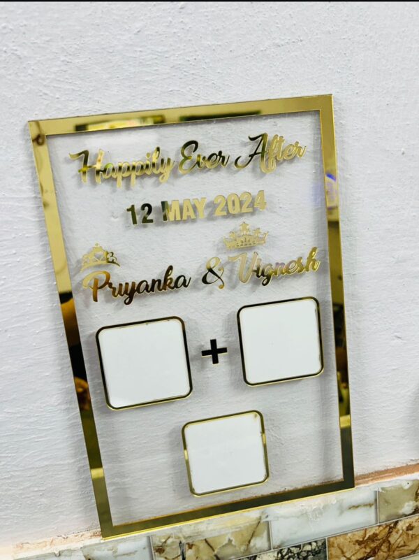 Golden Acrylic Wedding Memory Frame