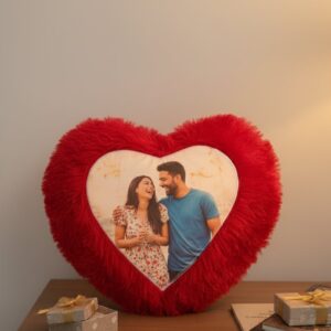 Customized Heart-Shaped Fur Cushion
