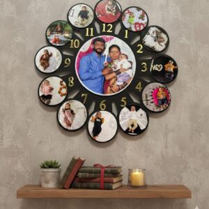 MDF WALL CLOCK MULTIPLE PHOTOS