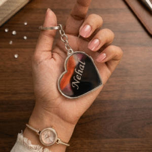 COUSTOMIZED HEART - SHAPED NAME KEYCHAIN